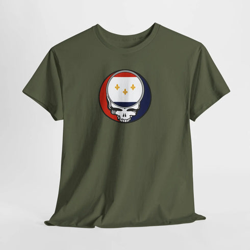 Grateful Dead - New Orleans Flag Stealie Unisex Tshirt - StealieShop